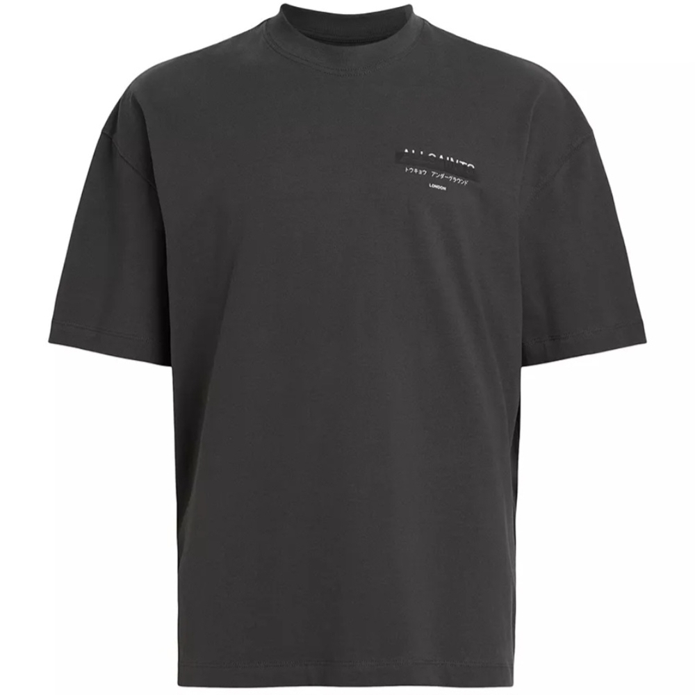 ALLSAINTS Men's Graphic Logo Tee In Washed Black NWT Xl